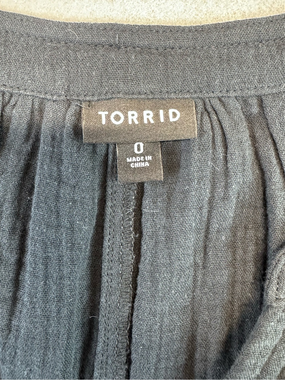 Torrid Black Gauze Pullover Blouse - Picture 2 of 7